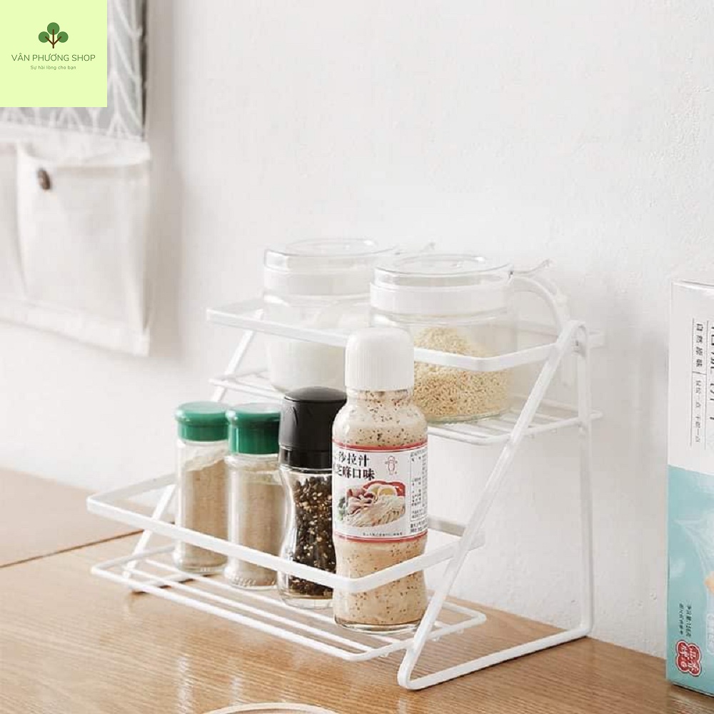Kệ Gia vị 2 tầng Màu Trắng