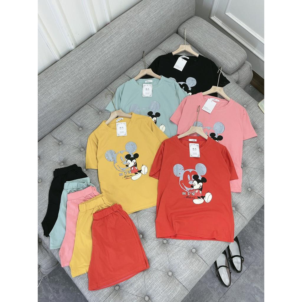 Đồ bộ nữ mặc nhà chất liệu vải thun Cotton.họa tiết MICKEY
