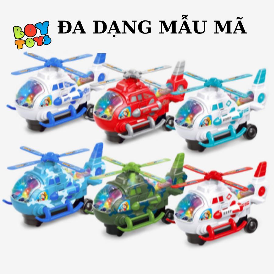 Đồ chơi máy bay trực thăng cứu hỏa chạy bằng pin, tự động tránh vật cản, có nhạc và đèn thú vị cho bé