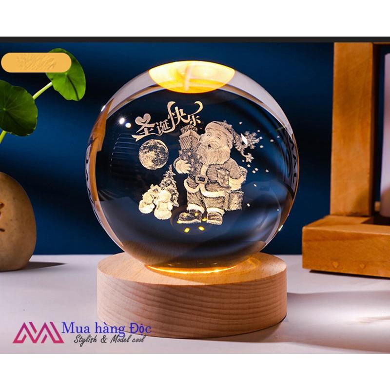 Bộ Quà Tặng Giáng Sinh 2022 Quả Cầu Pha Lê 3D LED Noen Mẫu 2