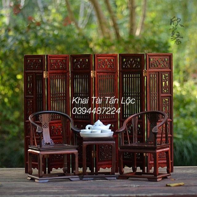 Bình phong gỗ mini trang trí bàn trà , tiểu cảnh