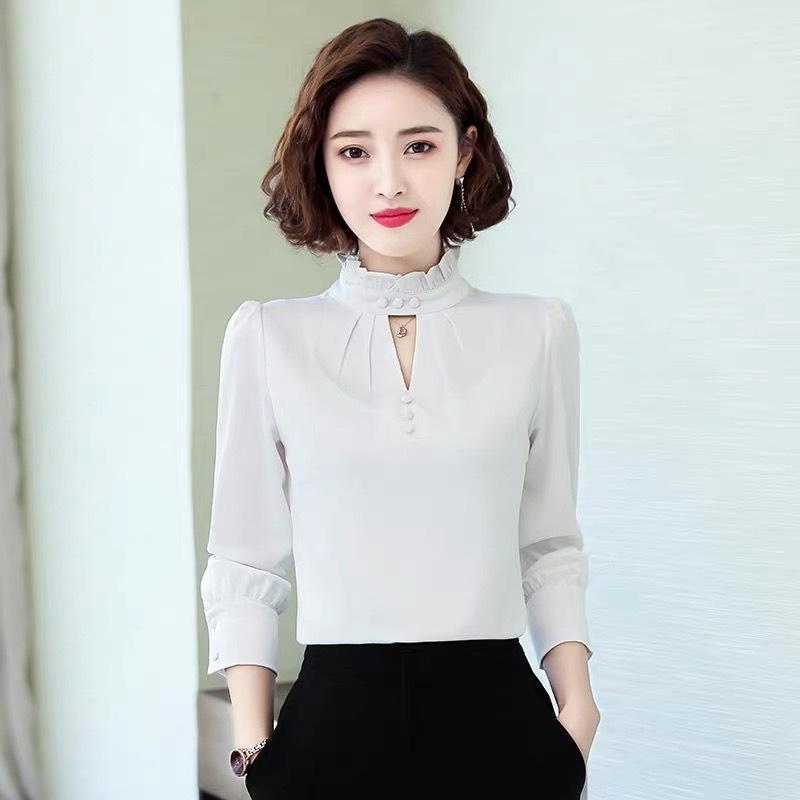 ÁO KIỂU TAY DÀI CÓ CỔ THANH LỊCH, SANG TRỌNG CHO PHÁI NỮ SC