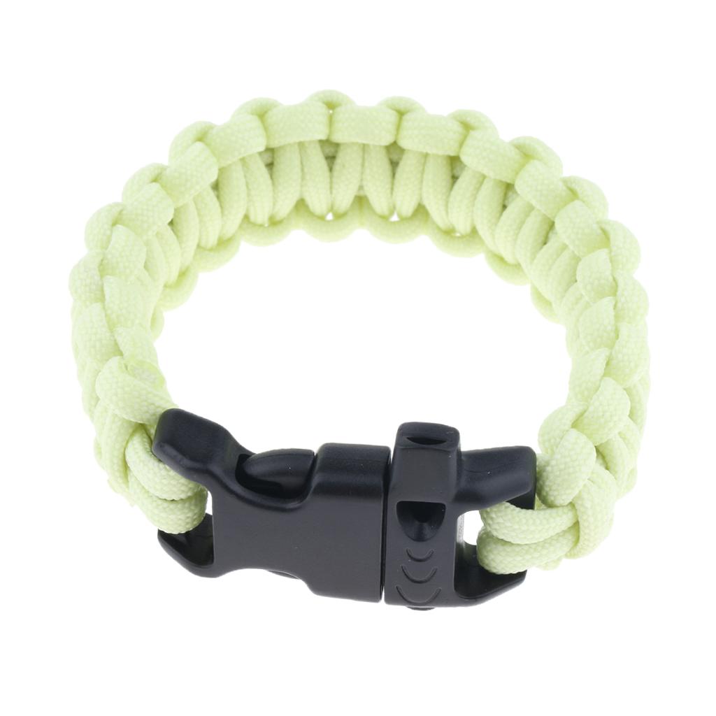 Outdoor Camping Hiking Survival Rope Paracord Bracelet with Buckle yellow