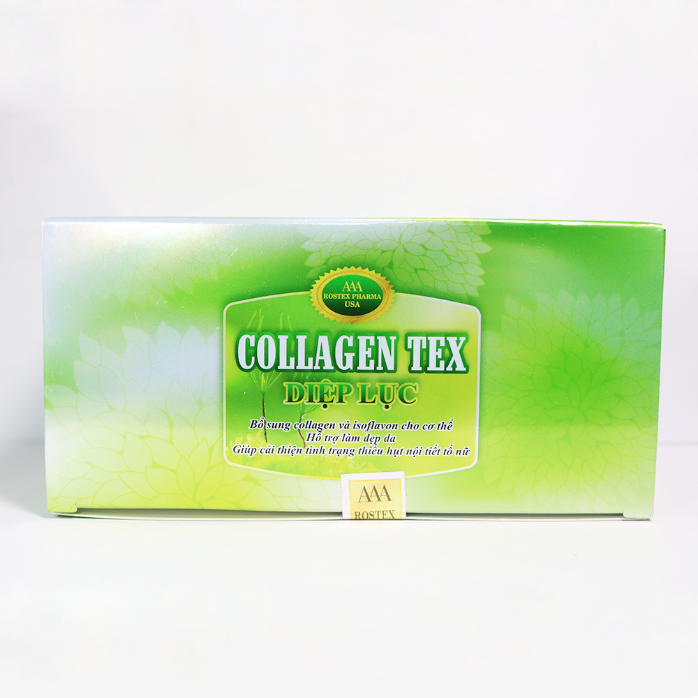 Collagen Tex Diệp lục giúp đẹp da chống lão hoá và cân bằng nội tiết nữ hộp 30 gói