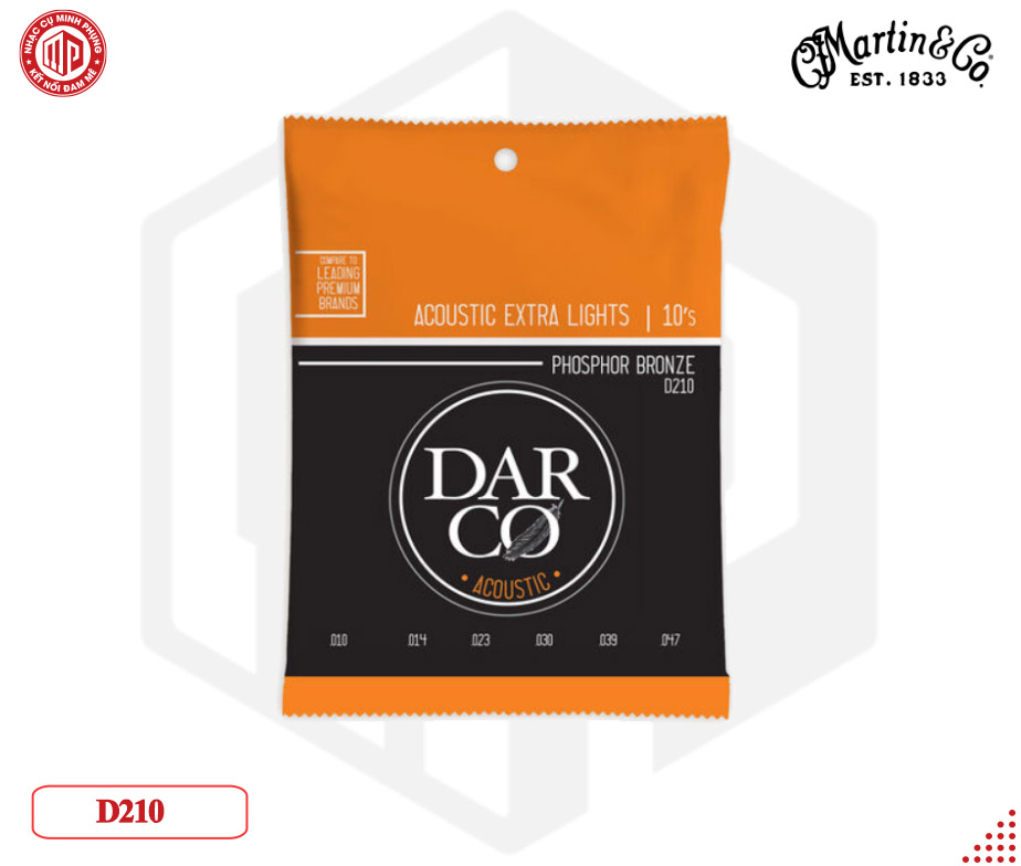 Bộ dây đàn guitar cao cấp Martin Darco 92/8 Acoustic Guitar Strings, Extra Light — M07-41Y18D210