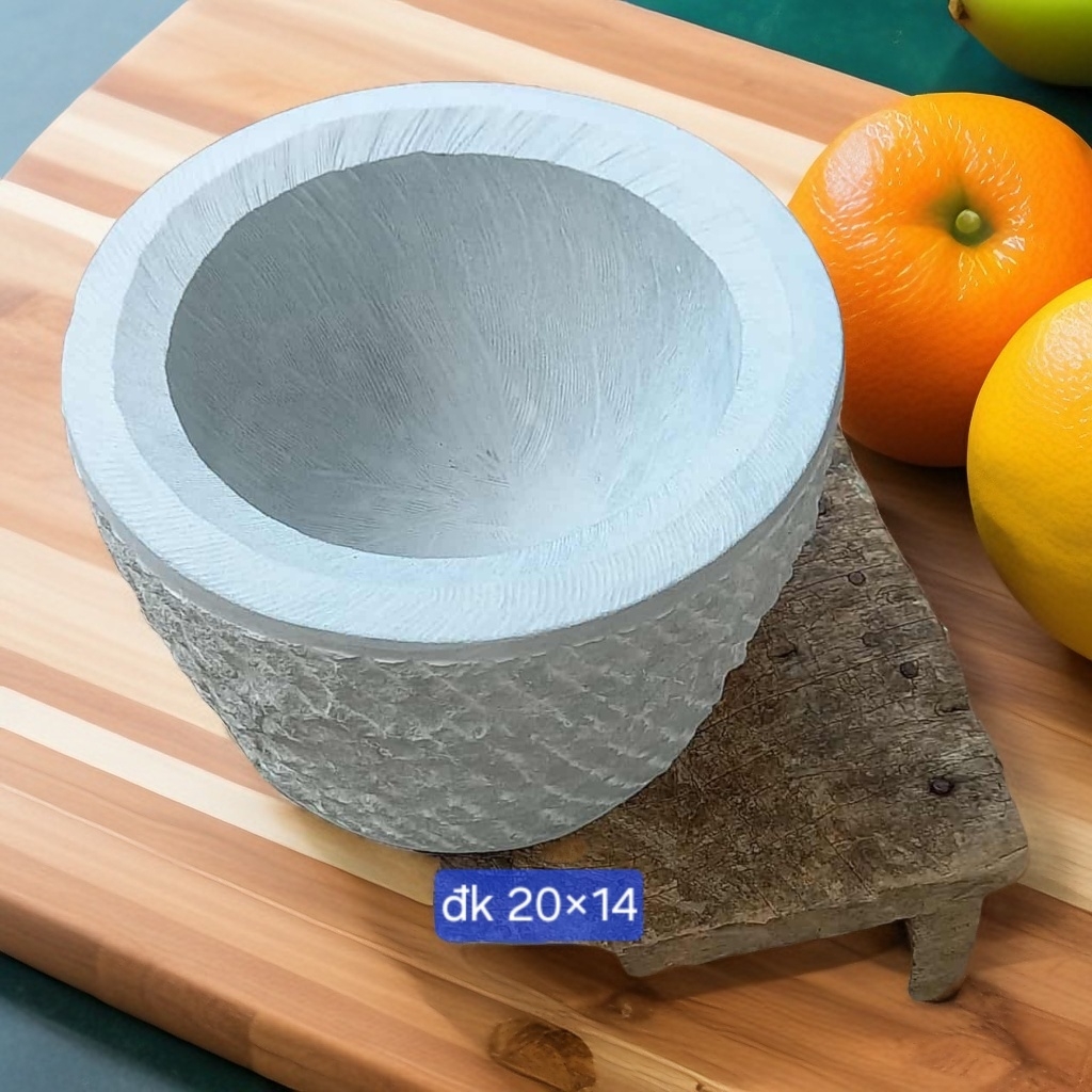 cối đá xanh nguyên khối giã thực phẩm