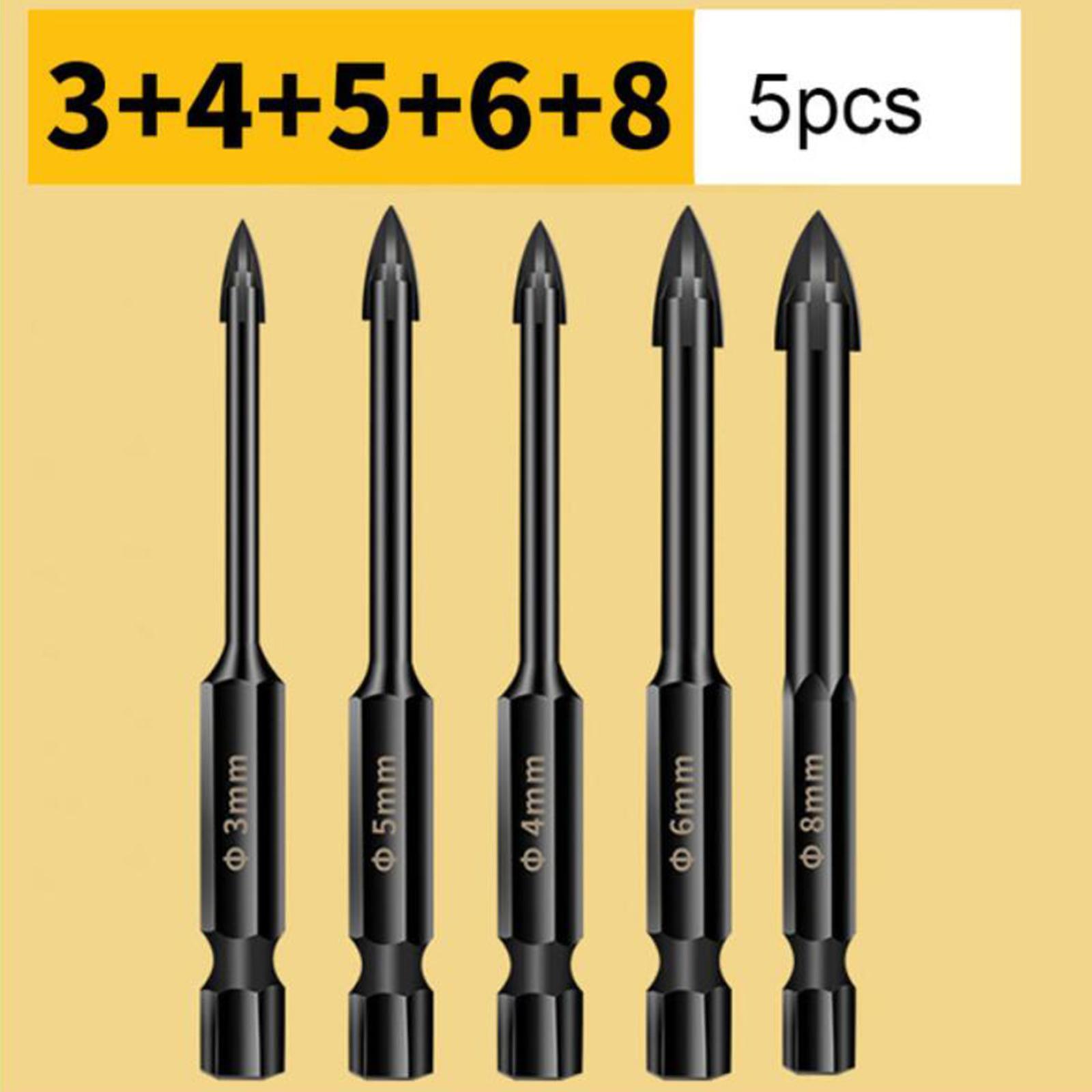 Cross Tile Drill Bit, Spear Head Woodworking Tool Masonry Drill Bits for Ceremaic