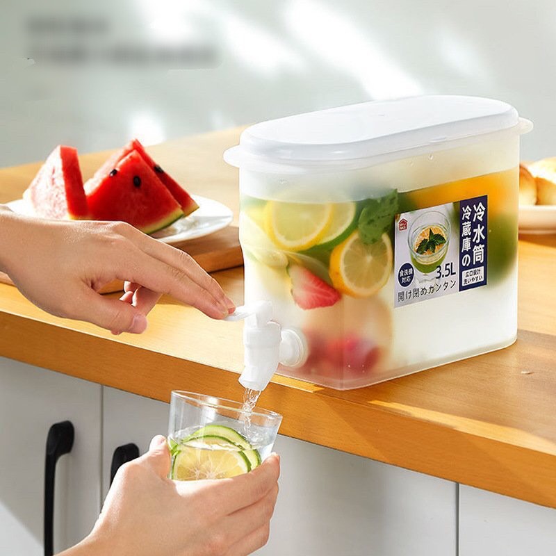Hộp đựng nước có vòi  3, 5L ,  bình đựng nước  để tủ lạnh , đựng nước trà   ,  detox   ,  nước trái cây ,  tiện dụng  và  cao cấp  , chịu nhiệt rất tiện lợi