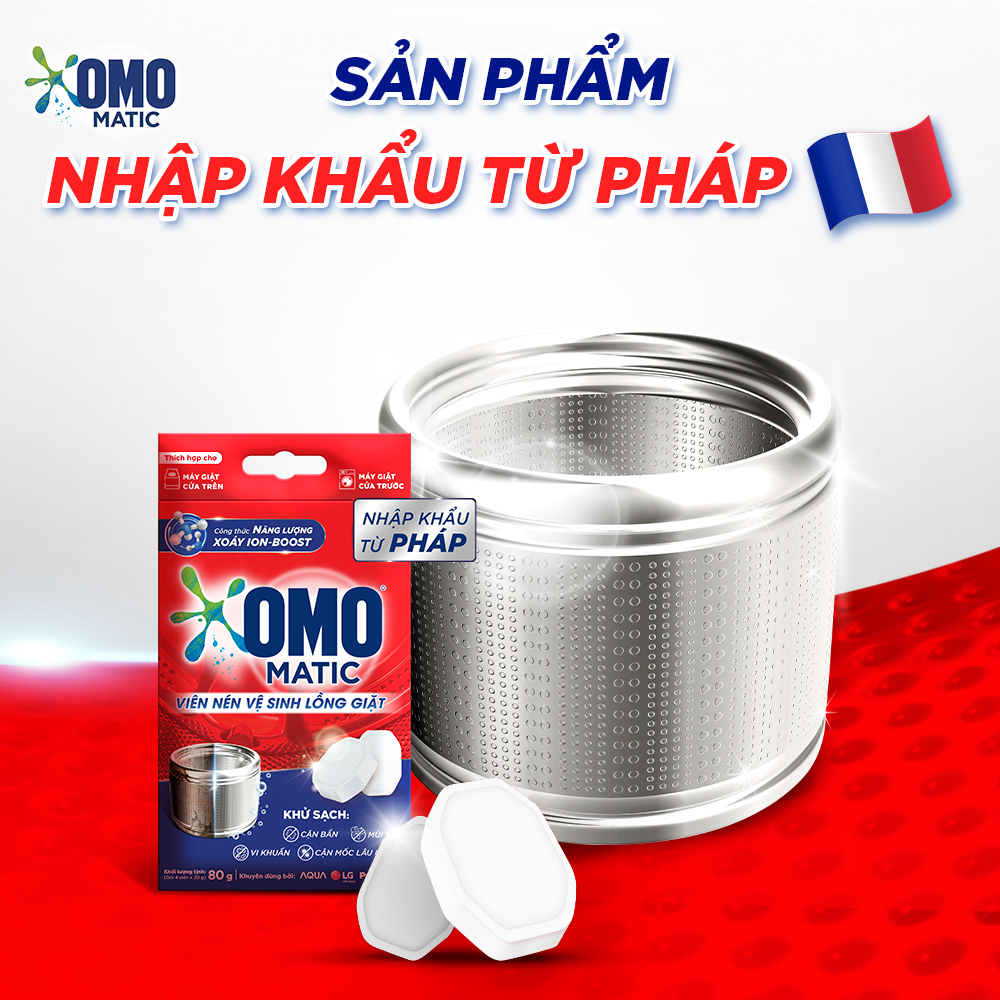 Combo 3 Hộp 4 Viên Nén Vệ Sinh Lồng Giặt OMO Matic 80gr