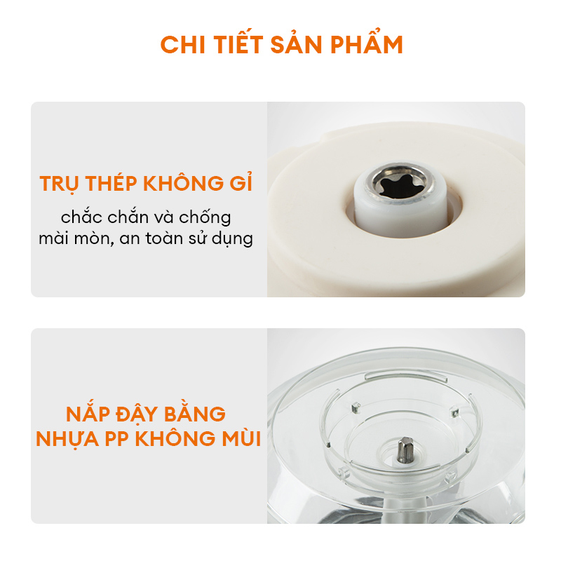 Máy xay thịt thực phẩm đa năng MG20M-WH01A Gaabor  công suất 300W cối thủy tinh 4 lưỡi dao sắc bén - Hàng chính hãng