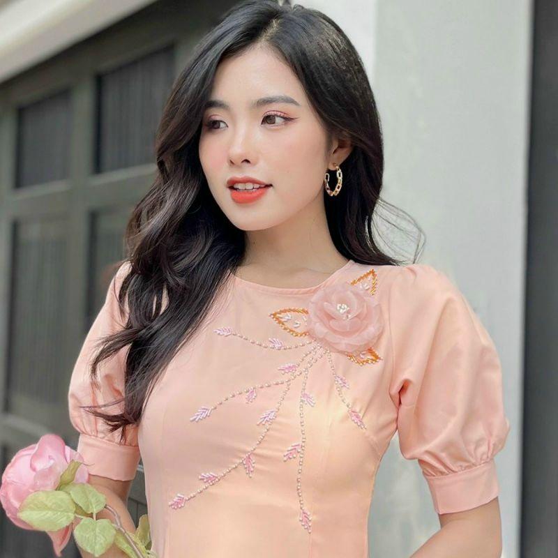 SÉT BỘ ÁO DÀI KẾT BÔNG CAO CẤP