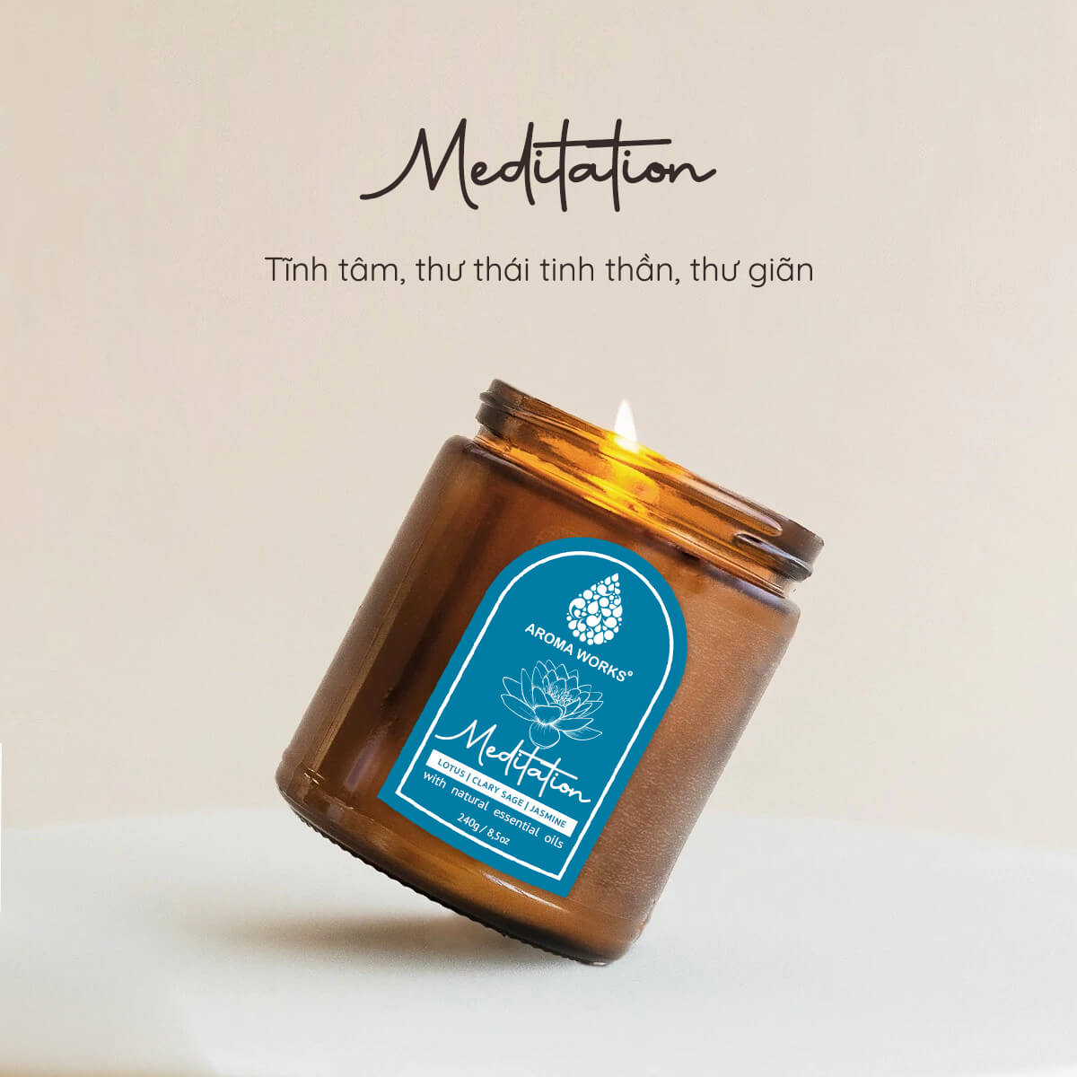 Nến Thơm Thiên Nhiên Aroma Works Aromatherapy Scented Candle - Meditation