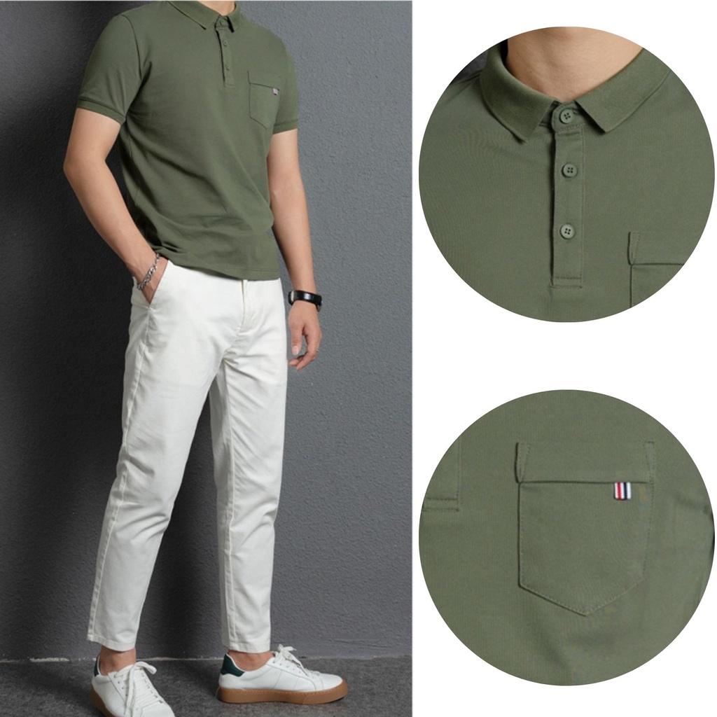 Áo polo nam có túi ngực RMEN Store vải cá sấu full size form chuẩn nhiều màu
