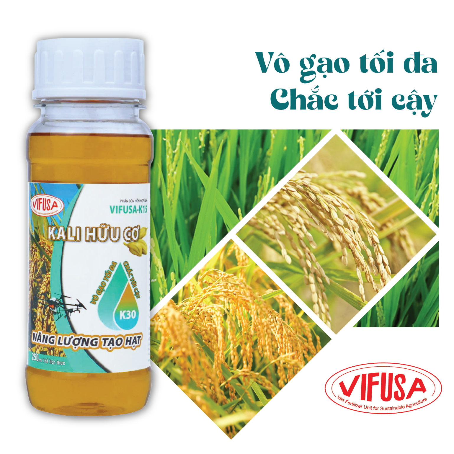 VIFUSA-K15 - Phân bón Kali hữu cơ chai 250ml