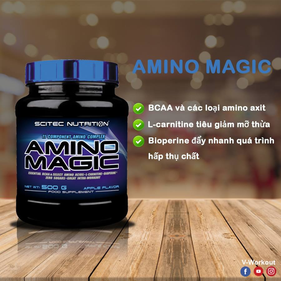 Amino | Amino Magic 500g Apple Flavor Scitec Nutrition| Phục Hồi Cơ Nhanh Chóng 500g - Chính Hãng