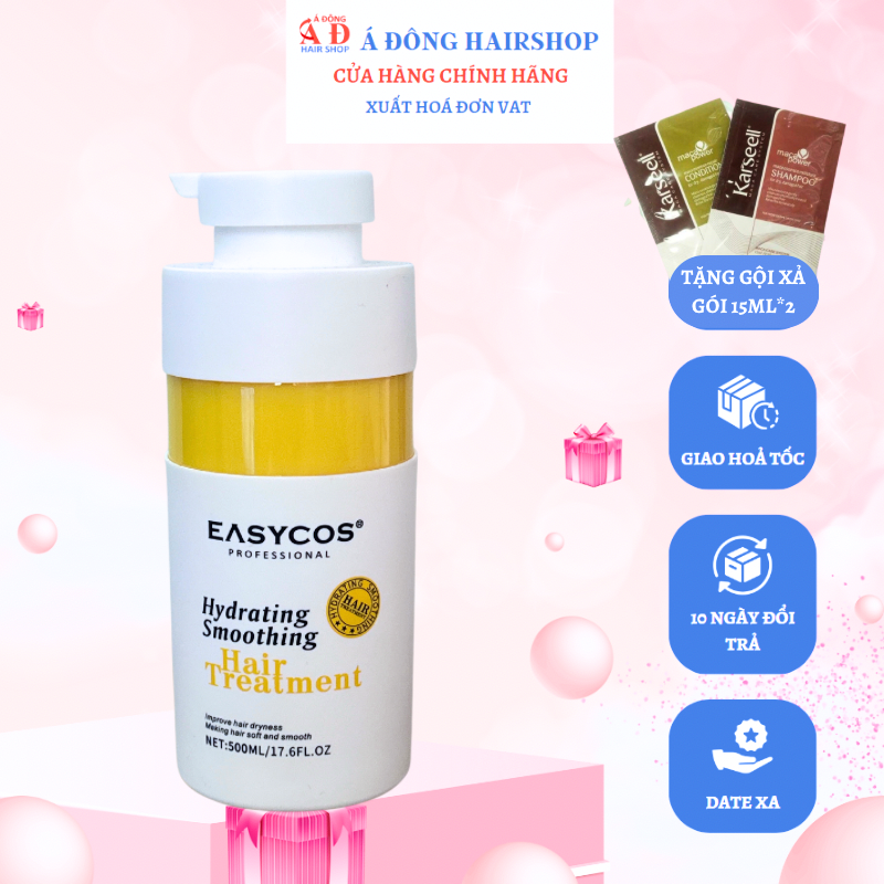 Kem Ủ Tóc Easycos Phục Hồi Bóng Mượt Chuyên Sâu 500ml + Gội xả gói Karseell 15ml