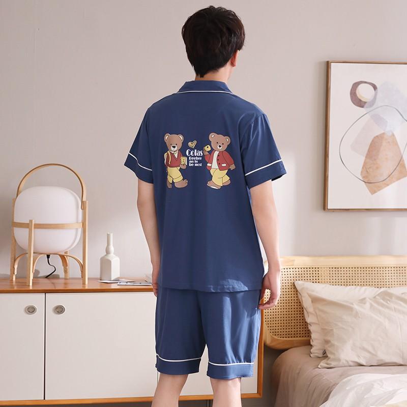 ĐỒ BỘ MẶC NHÀ PIJAMA NAM CỘC TAY, KIỂU DÁNG LỬNG CHẤT VẢI COTTON 100% THOÁNG MÁT, KHỎE KHOẮN