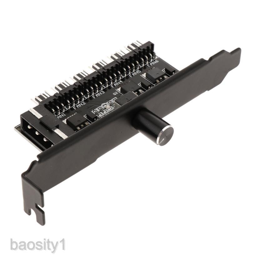 Phụ kiện điều khiển tốc độ quạt làm mát với 6 cổng 12V 3pin/ 4pin chuyên dụng cho CPU máy tính