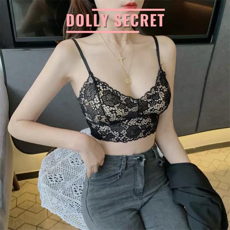 Áo Bra ren nữ hai dây sexy dáng croptop có đệm mút nâng ngực gợi cảm DOLLY SECRET A16