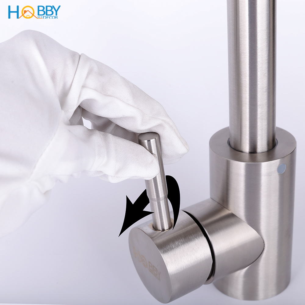 Vòi nước rửa chén bát nóng lạnh inox 304 Hobby Home Decor CRC2 có dây cấp