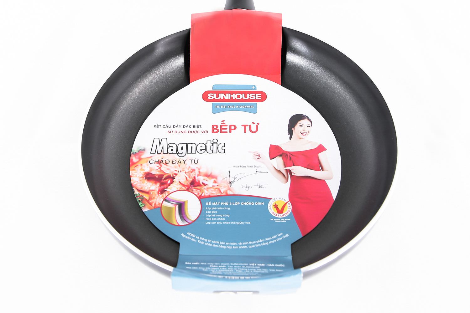 CHẢO SUNHOUSE ĐÁY TỪ MAGNETIC PAN SHM28 - Hàng chính hãng