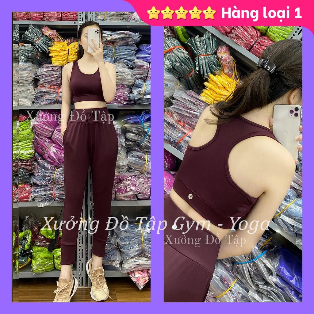 Hàng thiết kế - Cam kết ảnh và video thật 100% - SET BỘ ĐỒ TẬP Yoga, Gym, Aerobic - Bộ tập gym dài jogger lưng 3 lỗ