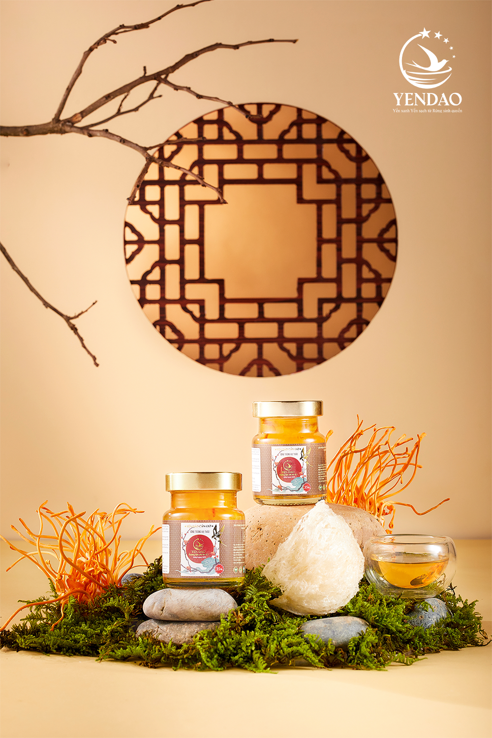 Yến Hũ Đông Trùng Hạ Thảo Tăng Cường Lưu Thông, Tuần Hoàn Máu Hộp 6-8 Hũ