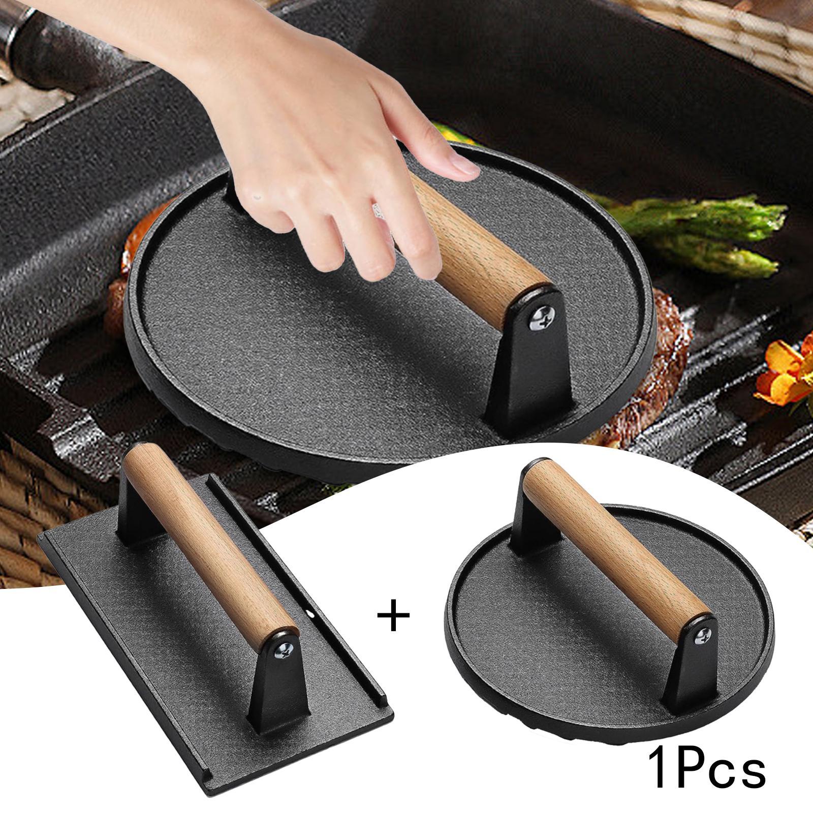2Pcs Grill Press Patty Meat Press Tool for Outdoor Press Meat Steak Barbecue