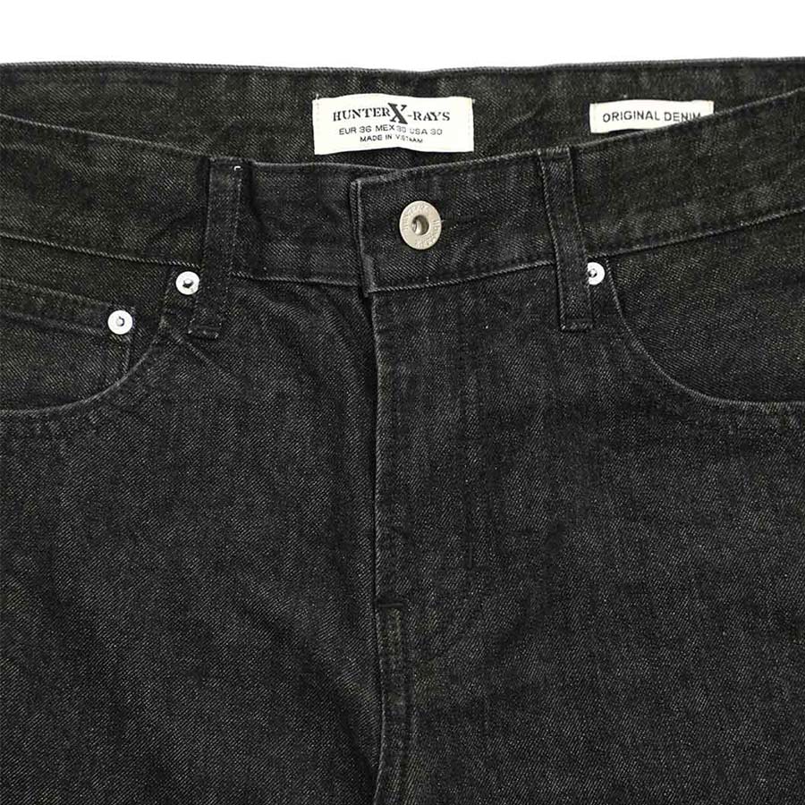 Quần Short Jeans Nam Cao Cấp HUNTER X-RAYS  Form Slimfit Cotton Màu Đen Indigo Độc Quyền S47