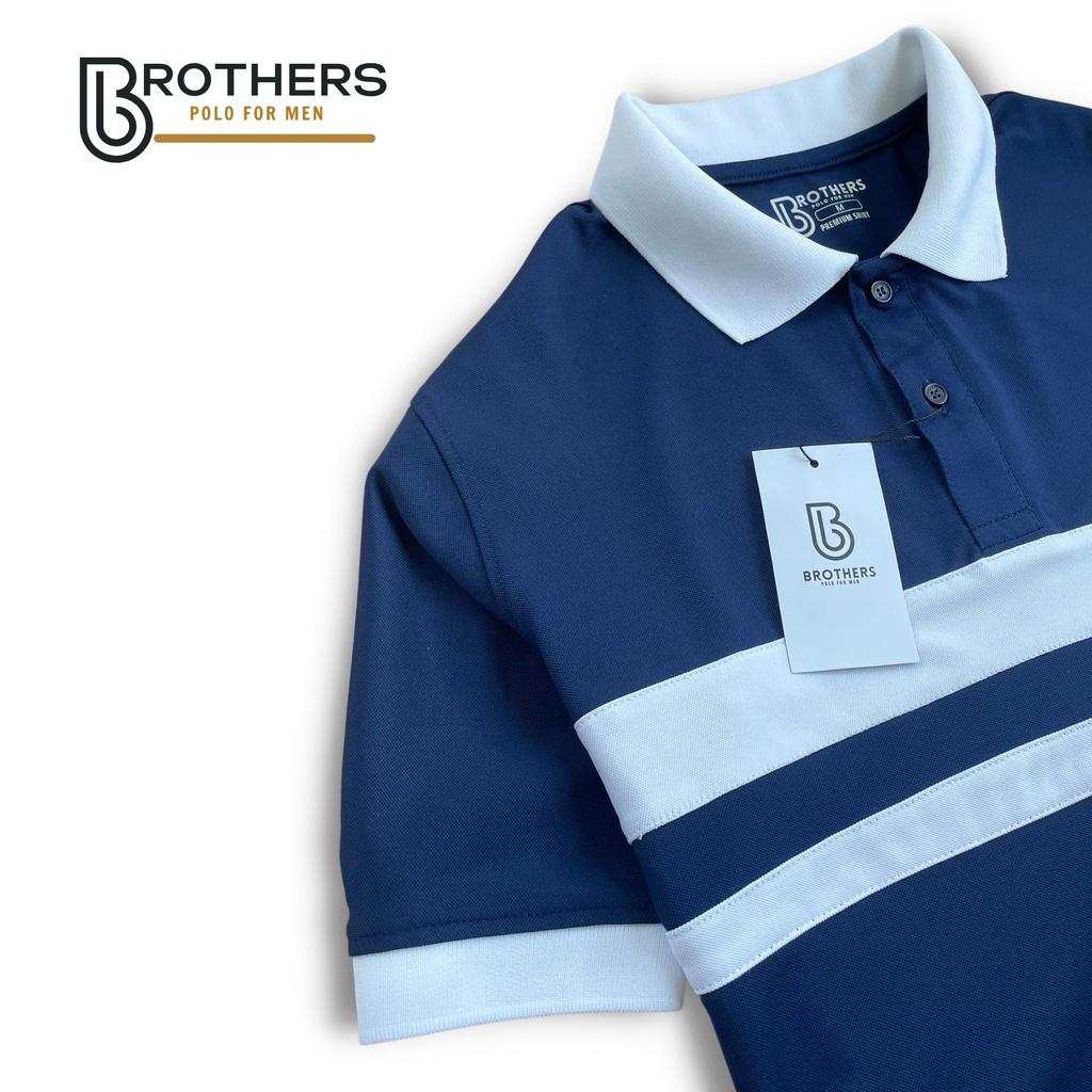 Áo thun POLO nam phối ngang BLUCO cổ trụ bẻ, vải cá sấu cotton xịn cao cấp, chuẩn phom, trẻ trung - BROTHERS