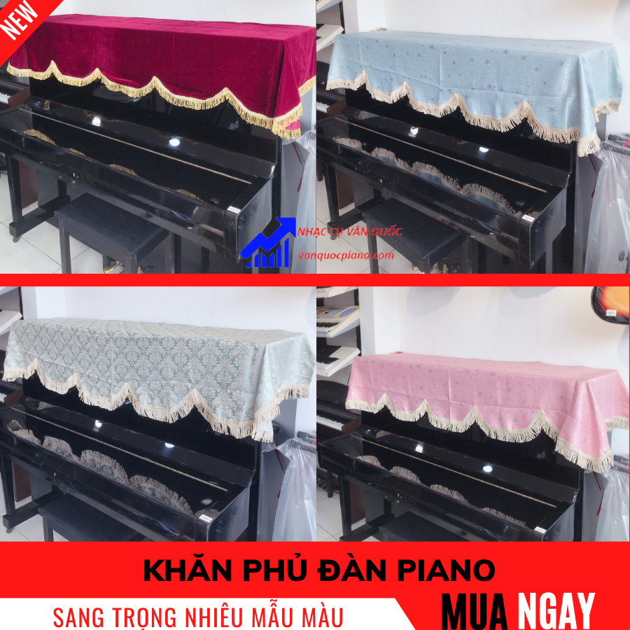 Khăn Phủ Đàn Piano Sang Trọng Nhiều Màu, Bảo Vệ Đàn, Tránh Bụi Bận, Tránh Trầy Xước Cho Đàn