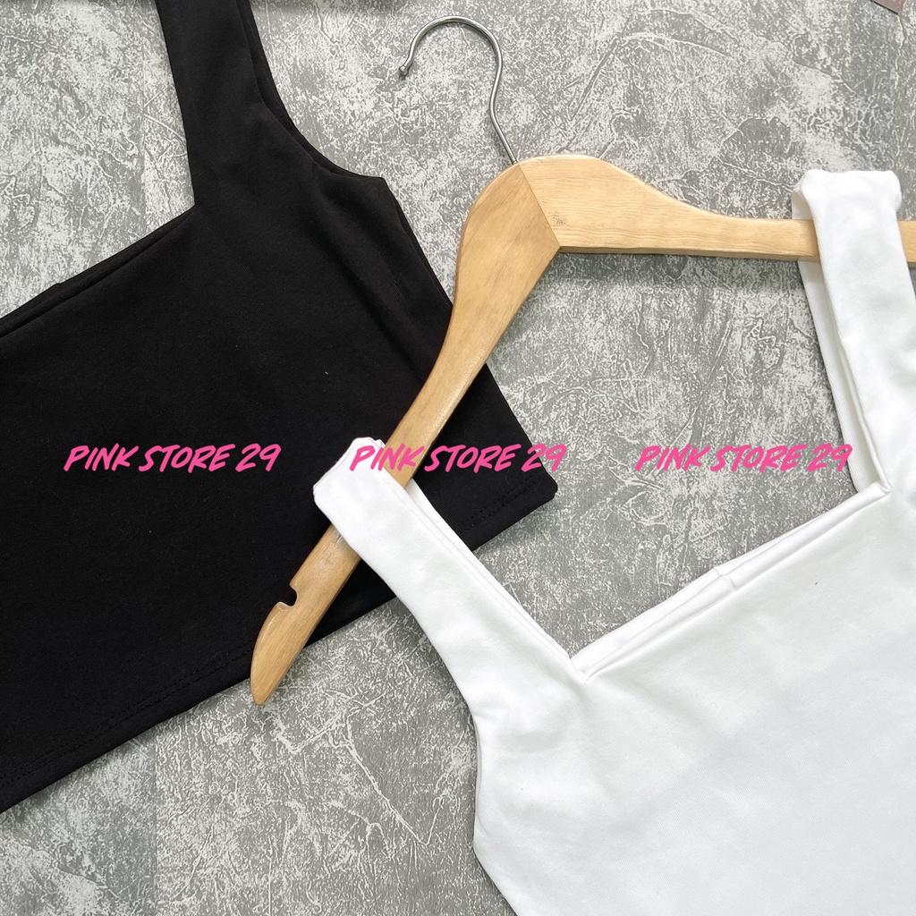 Áo Croptop Ôm Body 2 Dây Bản To Cổ Vuông Phong Cách Hàn Quốc Summer A5311