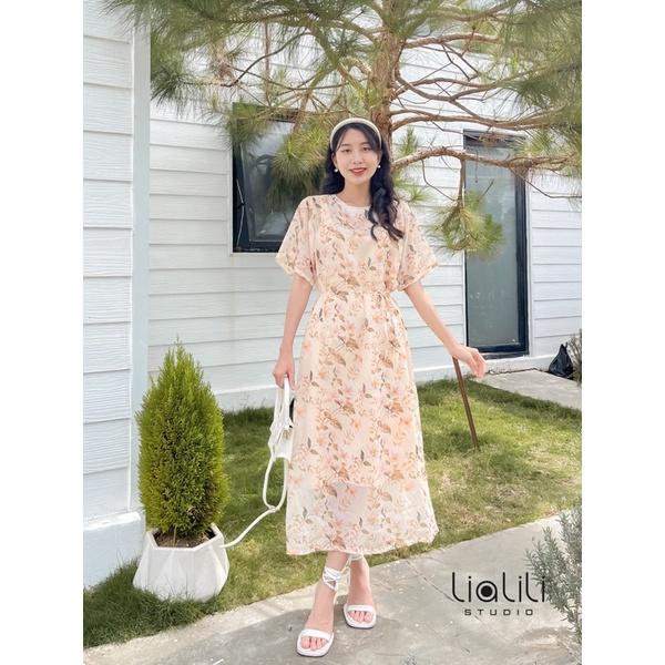 Đầm voan tơ hoa suông , chất nhẹ mát - Thiết kế từ