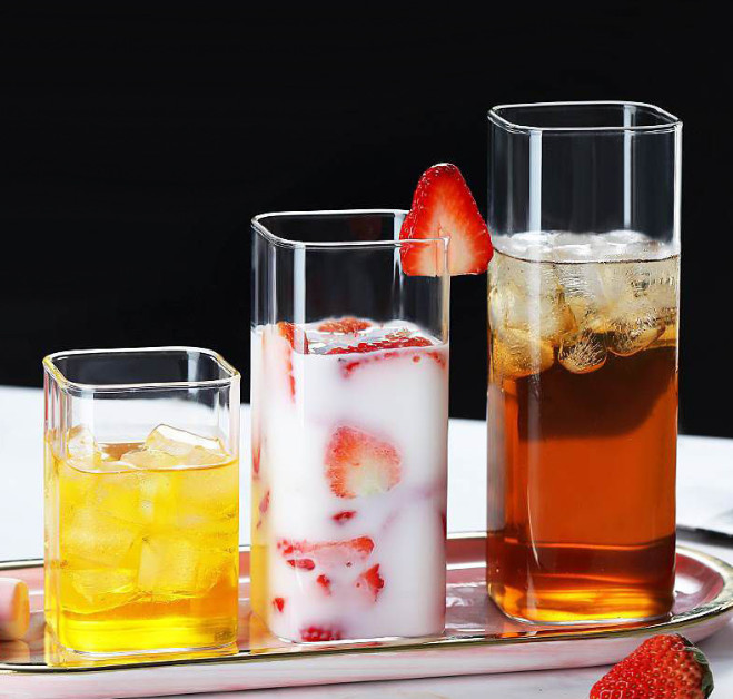 Ly Thủy Tinh Vuông Borosilicate Square Tumber 315ml | 425ml ,Thủy Tinh Chịu Nhiệt