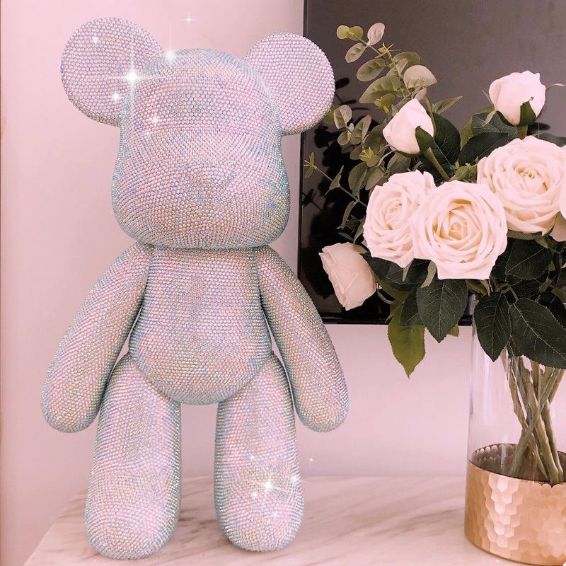 Gấu đính đá handmade Bearbrick size 23cm cao cấp cho mọi lứa tuổi