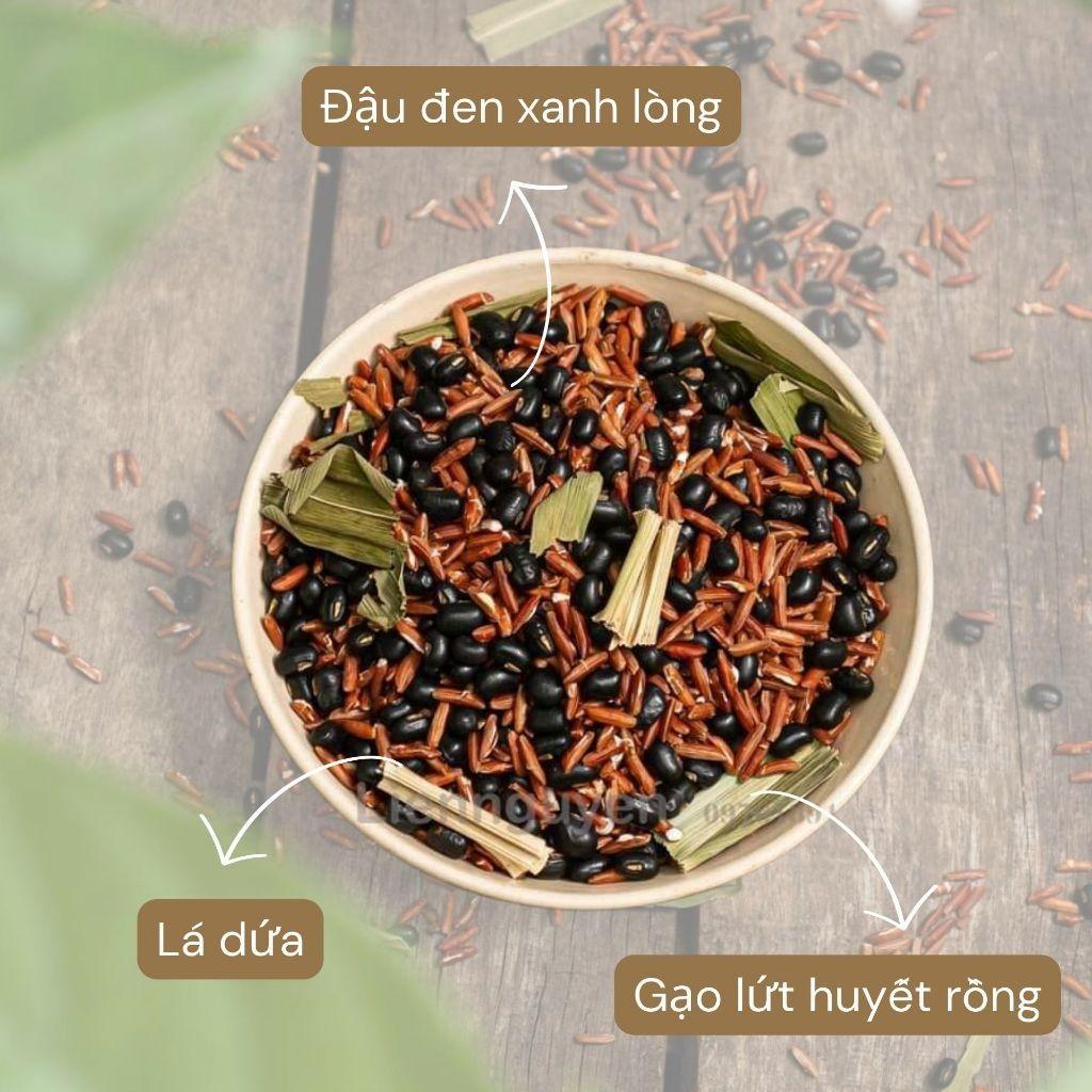 Trà Gạo Lứt Huyết Rồng Đậu Đen Xanh Lòng Lá Dứa Bamboo - Thanh Nhiệt Lợi Sữa Tốt Cho Mẹ Và Bé