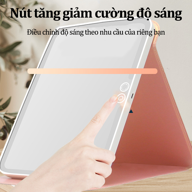 Gương Trang Điểm Để Bàn Có Đèn Led Hình Chữ Nhật Cảm Ứng Ba Chế Độ Chỉnh Được Độ Sáng Gương Bàn Trang Điểm Mini Cao Cấp Có Bao Da Chống Trượt Kiêm Gương Decor Pin Khỏe Nhiều Size Lựa Chọn - ML036