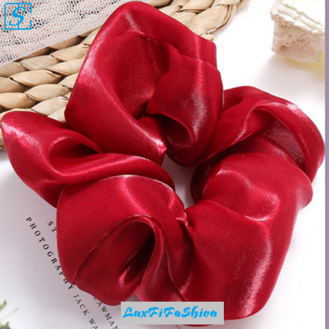 Combo 3 Dây Buộc Tóc, Cột Tóc Scrunchies Không Hoạt Tiết