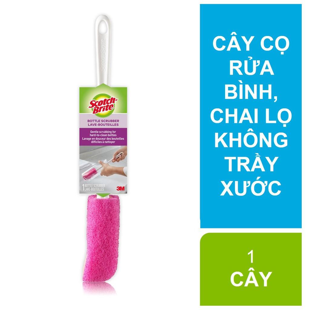 Cây cọ rửa bình, chai lọ Scotch - Brite 3M đa năng - Không gây trầy xước, lớp mút cao cấp lấy sạch vết bẩn