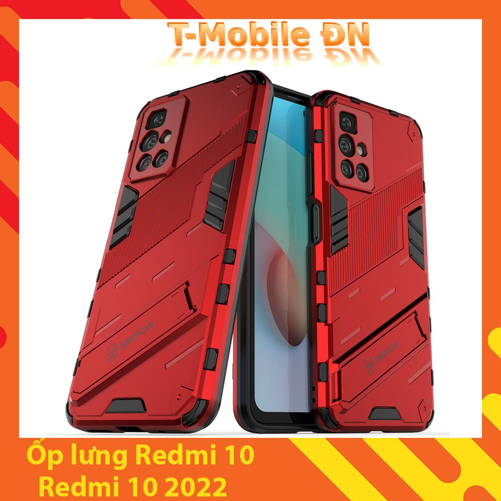 Ốp lưng cho Xiaomi Redmi 10, Ốp chống sốc Iron Man PUNK cao cấp kèm giá đỡ cho Redmi 10 2022