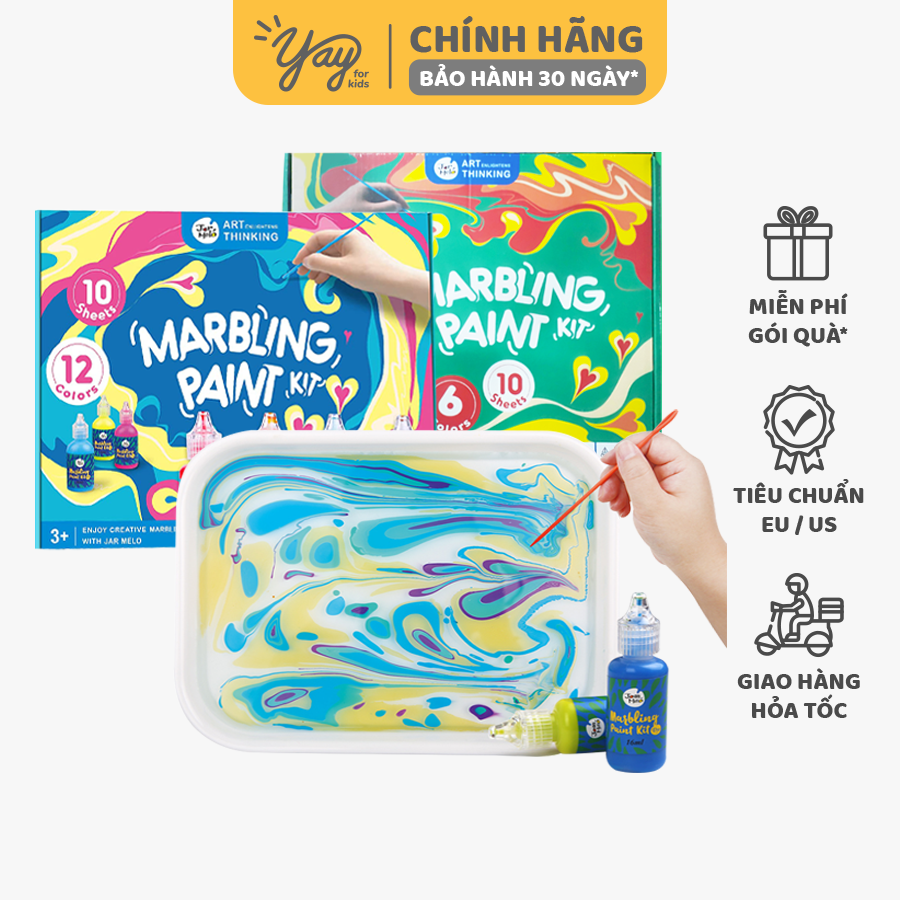 Giấy Vẽ Tranh Thủy Ấn 6 - 12 Màu Cho Bé 3 tuổi - Tookyland