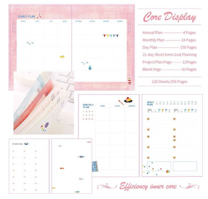 Sổ Kế Hoạch Nhật Ký 365 Ngày Life Planner Cao Cấp - Tặng 3 Stickers Siêu Dễ Thương