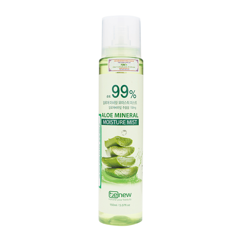 [Tặng móc khoá] Xịt khoáng dưỡng ẩm Benew Aloe Miniral Hàn Quốc 150ml