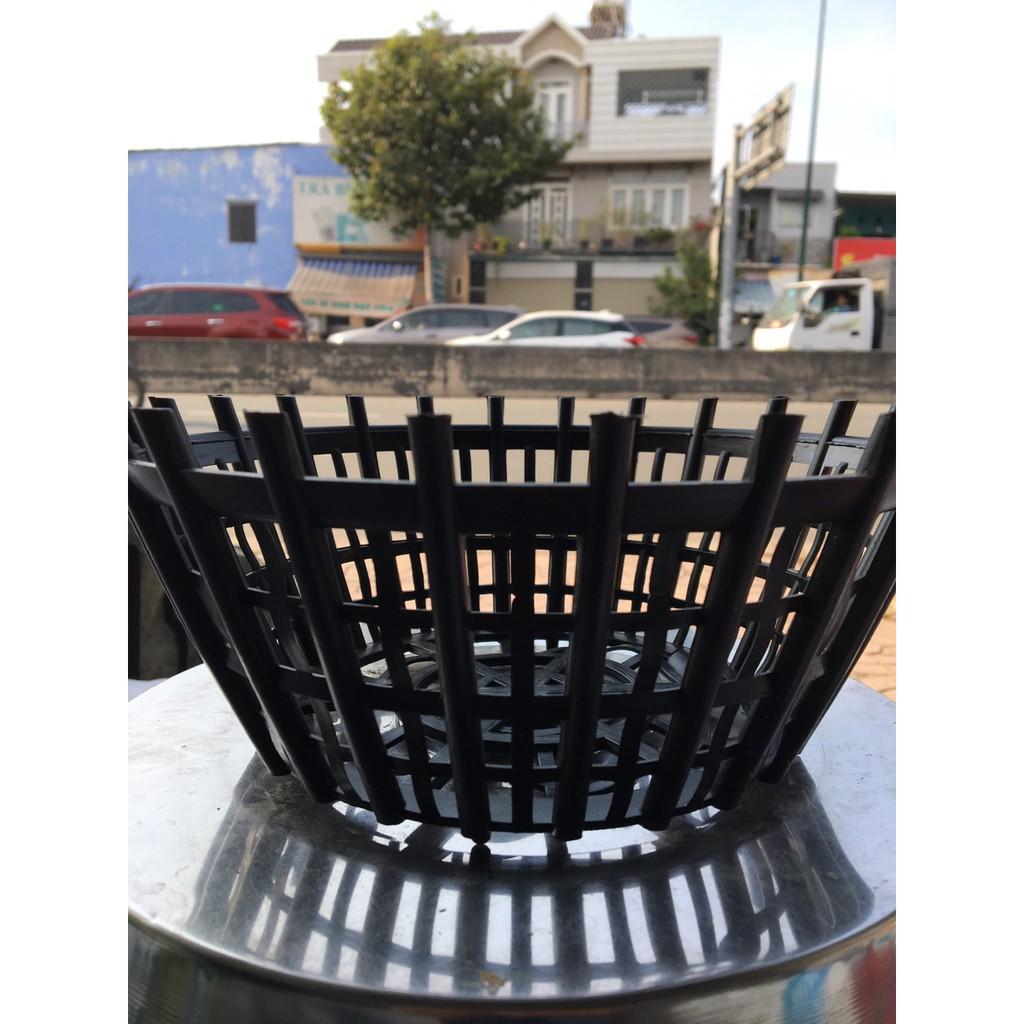 Combo 10 chậu giả gỗ nan phụ 25cm