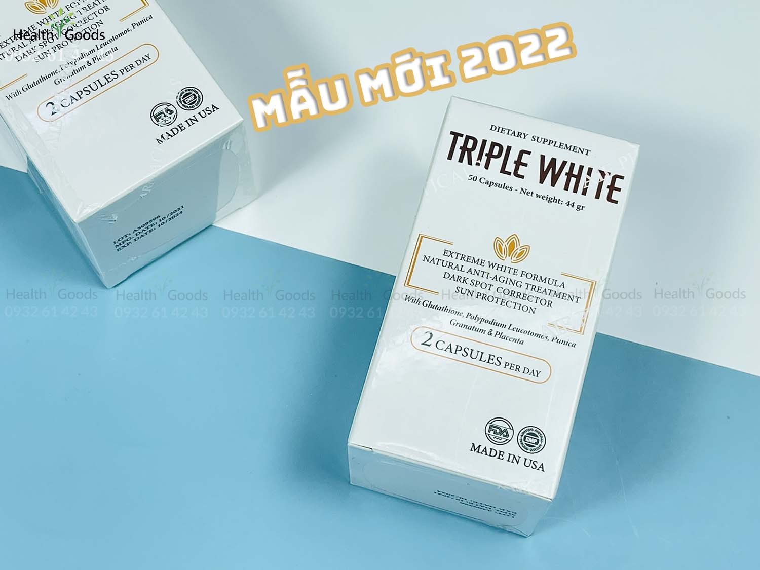 Viên uống trắng da Triple White Glutathione 1200 mg ( Hàng Nhập Khẩu Mỹ )