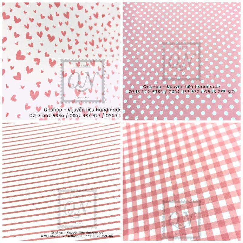 Set 5 bìa họa tiết A4 trang trí khung ảnh, lovebox, scrapbook, thiệp...