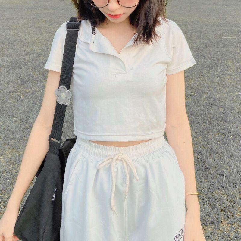 Áo Croptop Nữ PoLo Tay Ngắn Dáng Ôm Ulzzang 