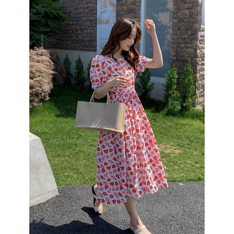 Váy bầu  mùa hè, dáng xòe tầng cho mẹ bầu-đầm bầu xinh hoa nhí freesize 45-65kg