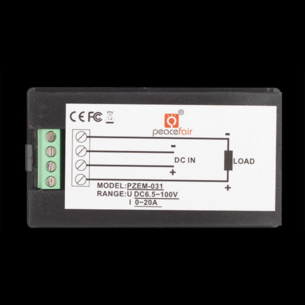 20A LCD Display Digital Current Voltage Battery Energy Multimeter Ammeter
