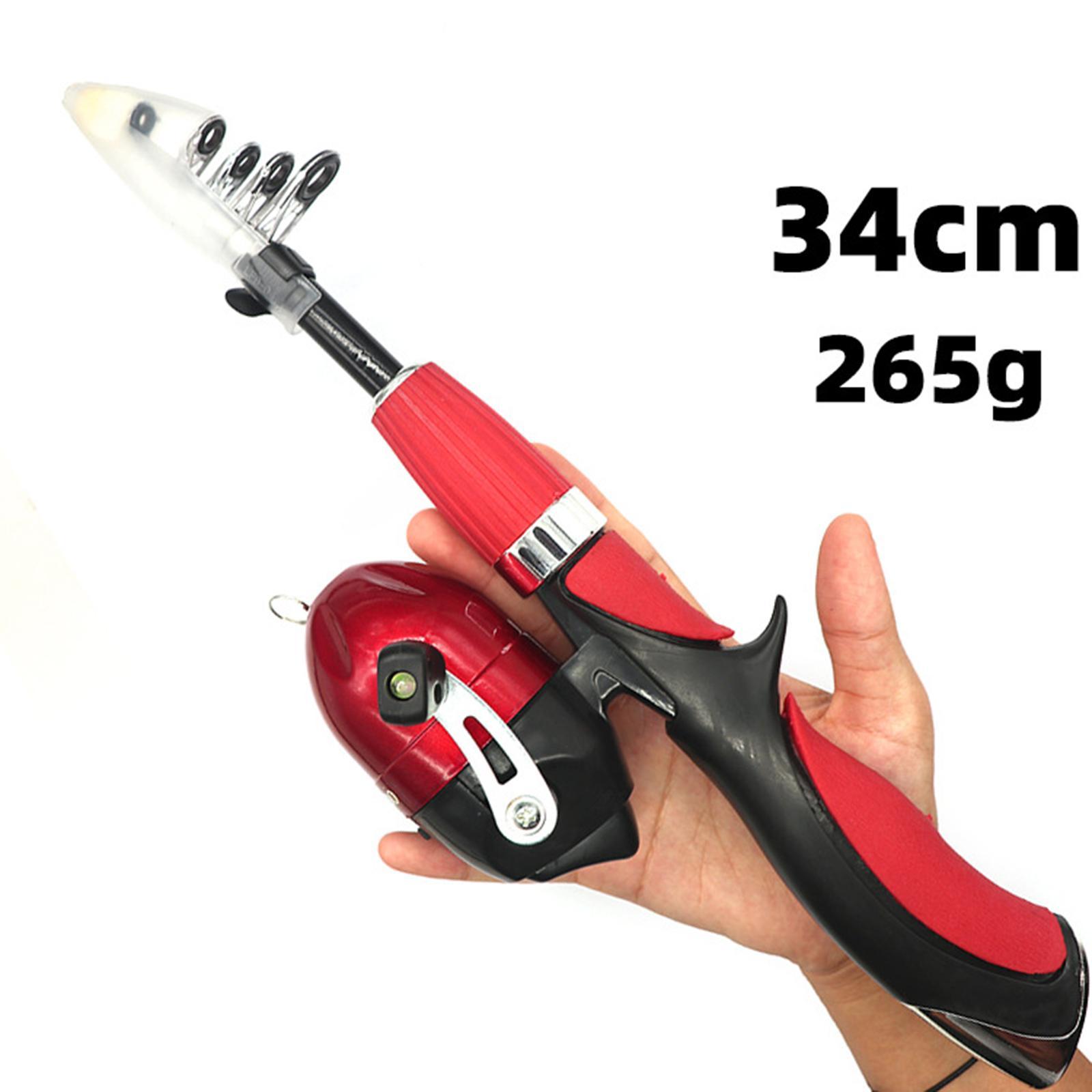 Traveling Kid Fishing Pole Fishing Rod and Reel Combo for Kids red